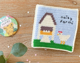 Crochet Quiet Book 'Noisy Farm' Crochet Pattern ~ Crochet Book Pattern ~ Quiet Book Patterns ~ Crochet Baby Toy ~ Quiet Books