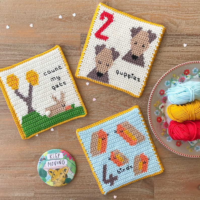 Crochet Quiet Book 'Count My Pets' Crochet Pattern Crochet Counting Book Quiet Book Patterns Baby Toy Crochet Pattern Quiet Books image 6