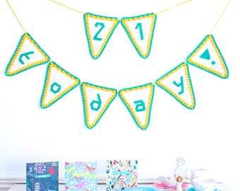 Crochet Birthday Banner Pattern ~ Age Banner ~ Party Banner ~ Birthday Crochet Bunting ~ Age Bunting