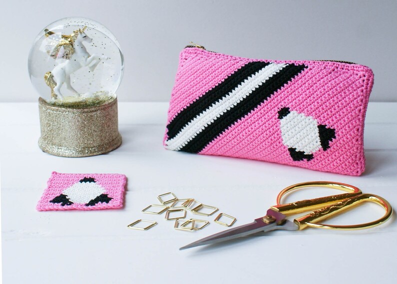 Pouch Crochet Pattern Space Rocket motif pencil case crochet pattern make-up pouch crochet pattern clutch pouch crochet pouch image 7