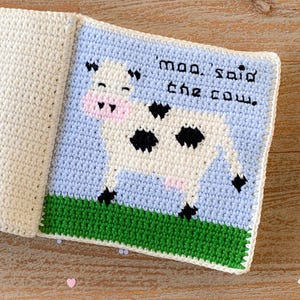 Padrão de Livro Sensorial de Crochê | Livro de Animais Barulhentos da Fazenda | Brinquedo Sensorial para Bebês em PDF | Criança