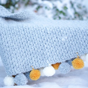 Quick and Easy Beginner Crochet Pattern Poncho for Kids / Women ~ Oh So Snug Poncho with pompoms