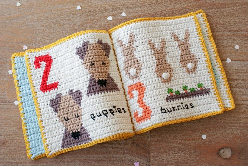 Crochet Quiet Book 'Count My Pets' Crochet Pattern Crochet Counting Book Quiet Book Patterns Baby Toy Crochet Pattern Quiet Books image 3