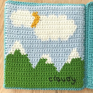 Crochet Quiet Book Pattern Crochet Pattern Montessori toy Crochet Baby Book Weather Quiet Book image 10