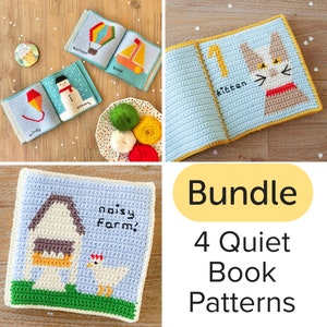Quiet Book PDF Crochet PATTERN Busy Activity Book Kids Children Toddlers  Baby Soft Toy Educational Sensory Learning Shower Gift Pretend Play 