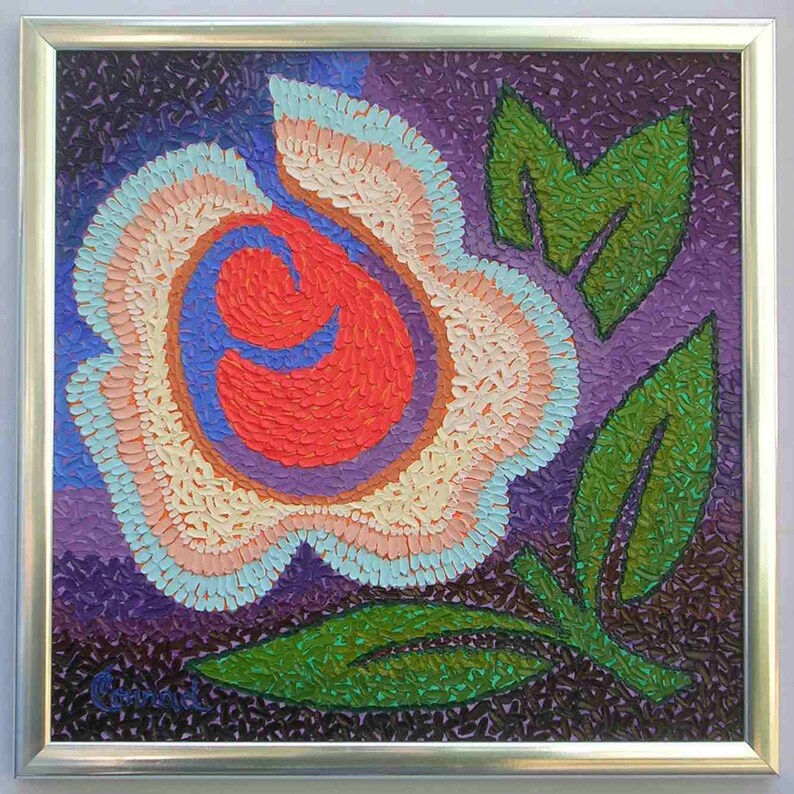 Curvilinear Flower One Of A Kind Professionally Framed Oil - How Much To Get Something Professionally Framed Curvilinear Flower One Of A Kind Professionally Framed Oil - How Much To Get Something Professionally Framed