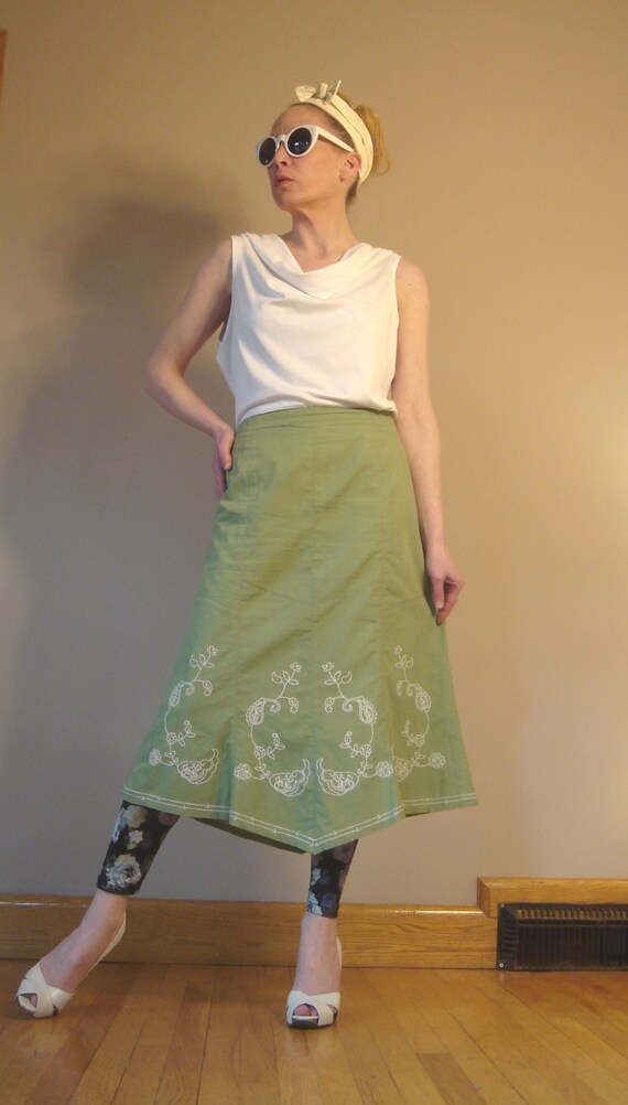 Sale Vintage Pierre Cardin  midi skirt with embro… - image 4