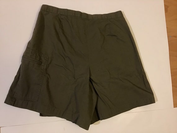 90s army olive green mini skort skirt with shorts… - image 5