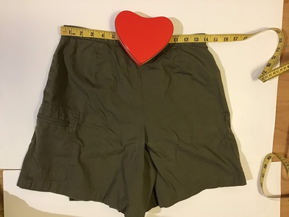 90s army olive green mini skort skirt with shorts… - image 2