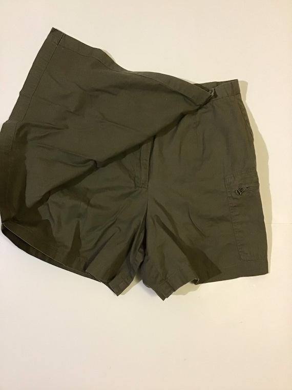 90s army olive green mini skort skirt with shorts… - image 3