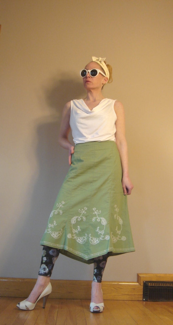 Sale Vintage Pierre Cardin  midi skirt with embro… - image 6