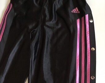 black and hot pink adidas pants