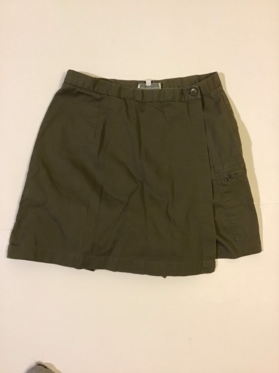 90s army olive green mini skort skirt with shorts… - image 10