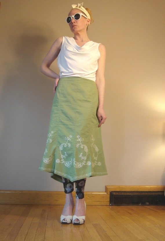 Sale Vintage Pierre Cardin  midi skirt with embro… - image 3