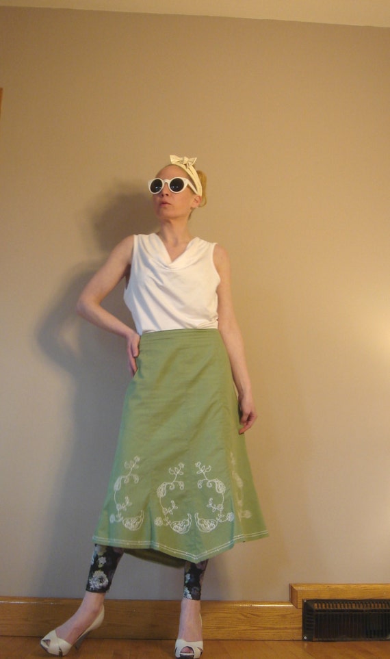 Sale Vintage Pierre Cardin  midi skirt with embro… - image 5