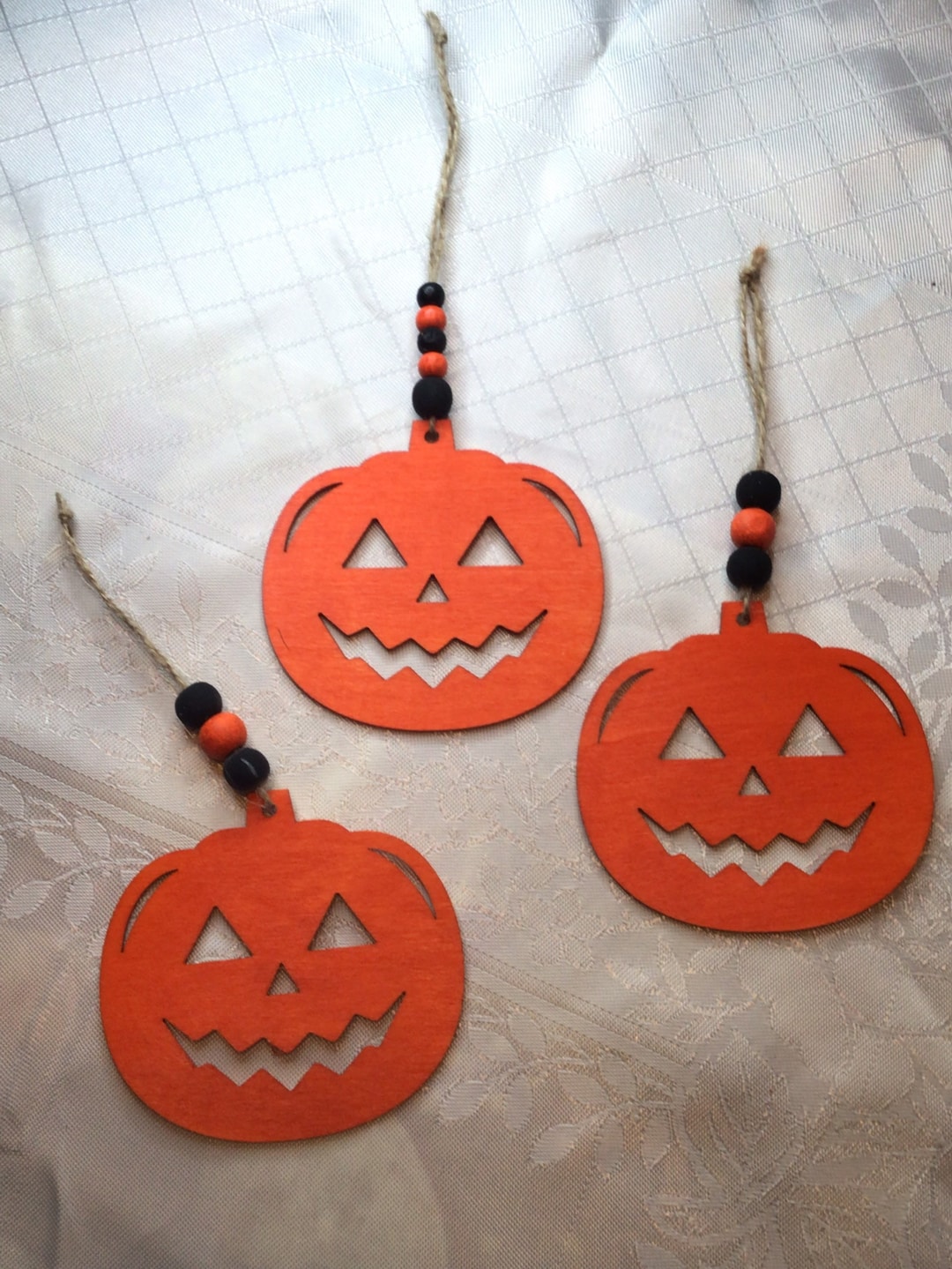 Pumpkin Jack O Lantern Ornament Bundle SET of 3 for Office Coffee Bar ...
