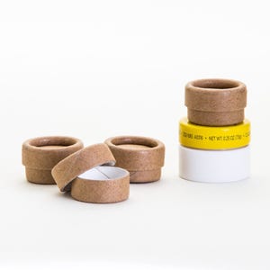 Eco Friendly .15 OZ - 50 PACK Lip  Balm Jar  - Kraft Cardboard 100% Biodegradable Cosmetic Jar