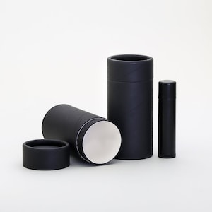 Eco Friendly 70 ML - 25 PACK Deodorant Tube  - Black Cardboard 100% Biodegradable Cosmetic Push Up Tubes  -
