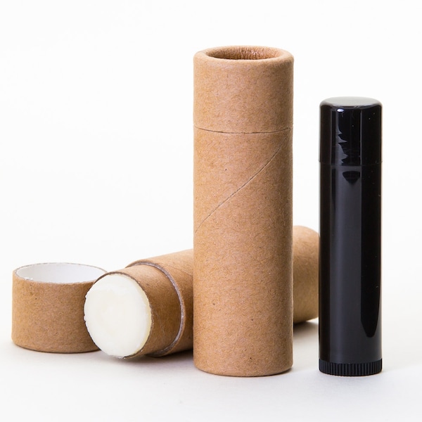 Eco Friendly 1/2 OZ 'Tall' - 100 PACK - Lotion / Balm / Salve - Kraft Cardboard 100% Biodegradable Cosmetic Push Up Tubes