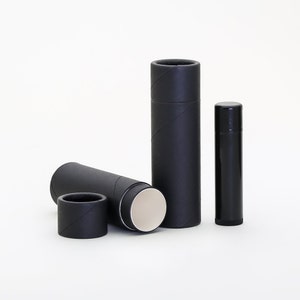 Eco Friendly 1 OZ - Lotion / Balm / Salve - Black Cardboard 100% Biodegradable Cosmetic Push Up Tubes  -  12 PACK
