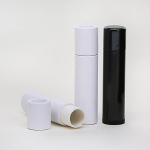 Eco Friendly 5 mL  - 100 PACK - Lip Balm Tube - WHITE Cardboard 100% Biodegradable Cosmetic Push Up Tubes  - USA