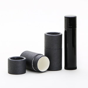 Eco Friendly 1/4 OZ  - 500 PACK - Lip Balm Tube - Raw Black Cardboard 100% Biodegradable Cosmetic Push Up Tubes  - USA