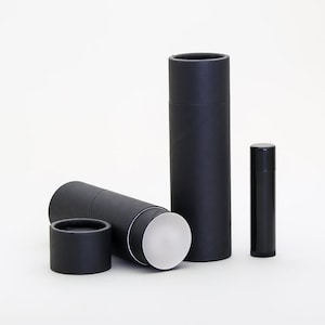 Eco Friendly 2.5 Ounce -  Deodorant  / Lotion Bar -   BLACK Kraft Cardboard 100% Biodegradable Cosmetic Push Up Tubes  -  25 PACK