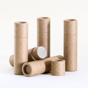 Eco Friendly 6 ML - 50 PACK - Lip Balm Tube - Kraft Cardboard 100% Biodegradable Cosmetic Push Up Tubes  - USA