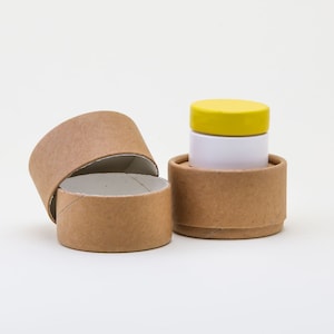 Eco Friendly 1 OZ - 100 PACK Lip  Balm Jar  - Kraft Cardboard 100% Biodegradable Cosmetic Jar