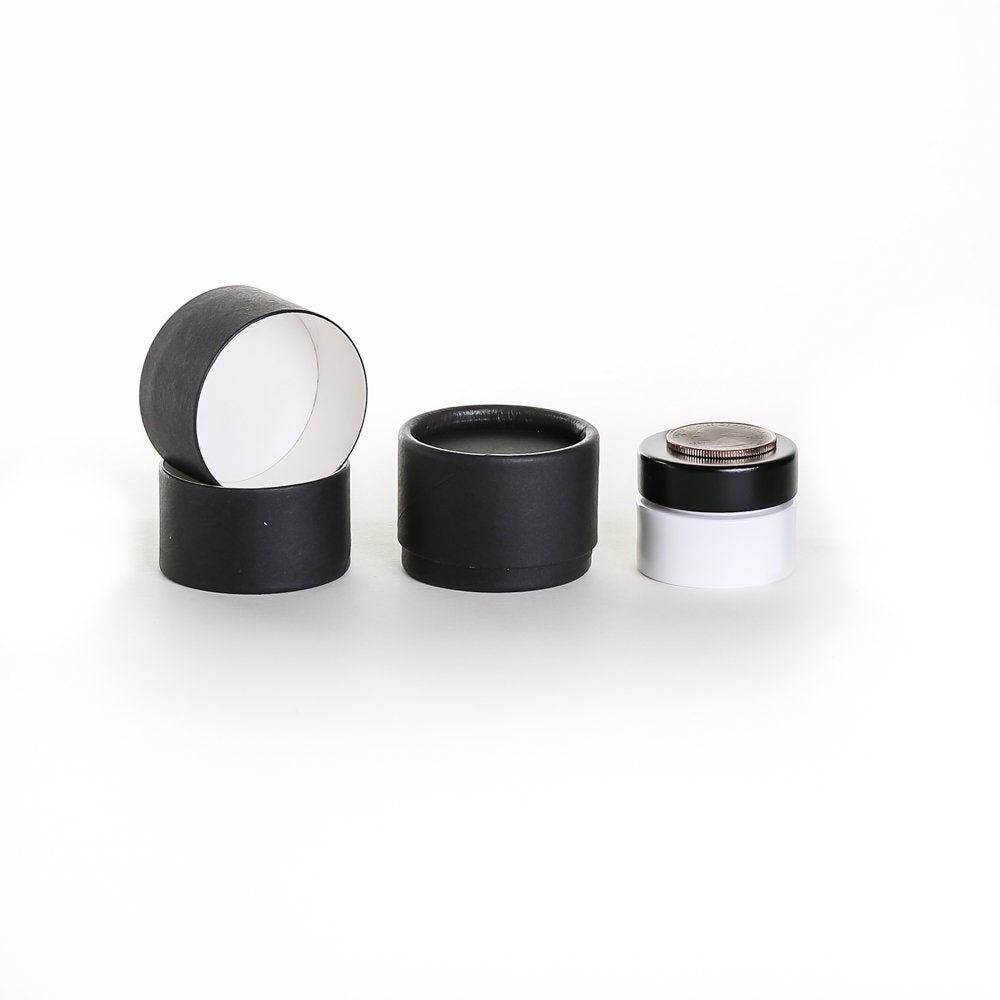 Eco Friendly 3/4 Oz - 100 Pack Lip Balm Jar Black Cardboard 100% Biodegradable Cosmetic