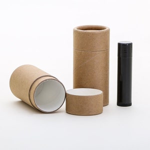 Eco Friendly 50 ML - 100 PACK Deodorant Tube  - Kraft Cardboard 100% Biodegradable Cosmetic Push Up Tubes  -