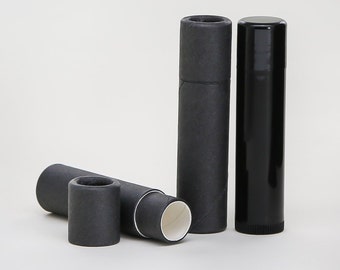 Eco Friendly 5 mL  - 50 PACK - Lip Balm Tube - BLACK Cardboard 100% Biodegradable Cosmetic Push Up Tubes  - USA