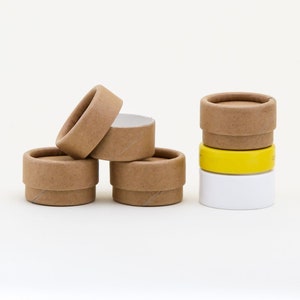 Eco Friendly 1/4 OZ  -  12 PACK Lip Balm Jar  -  Kraft Cardboard 100% Biodegradable Cosmetic Jar