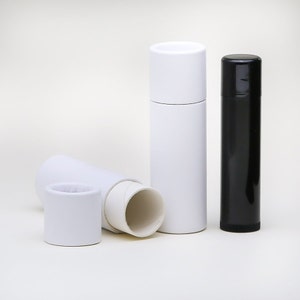 Eco Friendly 1/3 OZ -  100 PACK - Lip Balm Tubes - White Cardboard 100% Biodegradable Cosmetic Push Up Tubes