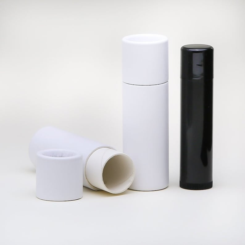 Eco Friendly 1/3 OZ 50 PACK Lip Balm Tubes White Cardboard 100