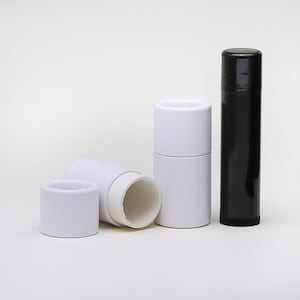 Eco Friendly 1/4 OZ - 12 PACK Lip  Balm Tube  - White Kraft Cardboard 100% Biodegradable Cosmetic Push Up Tubes