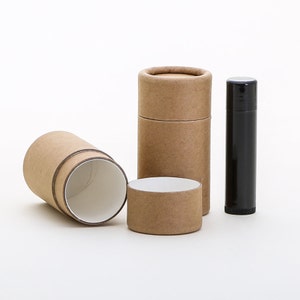 Eco Friendly 40 ML - 100 PACK Deodorant Tube  - Kraft Cardboard 100% Biodegradable Cosmetic Push Up Tubes  -