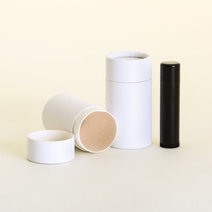Eco Friendly 40 ML - 25 PACK Deodorant Tube  - White Cardboard 100% Biodegradable Cosmetic Push Up Tubes