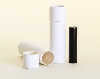 Eco Friendly 1.5 OZ  - 200 PACK - Lotion Bar / Salve Stick   -   White Cardboard 100% Biodegradable Cosmetic Push Up Tubes