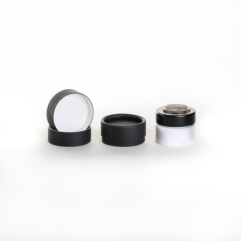 Eco Friendly 1/3 Oz - 50 Pack Lip Balm Jar Black Cardboard 100% Biodegradable Cosmetic