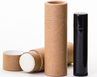 Eco Friendly 1/2 OZ 'Tall' - Lip Balm / Salve - Kraft Cardboard 100% Biodegradable Cosmetic Push Up Tubes - 25 PACK