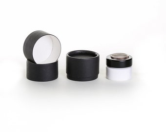 Eco Friendly 3/4 OZ - 12 PACK Lip Balm Jar - Black Cardboard 100% Biodegradable Cosmetic Jar