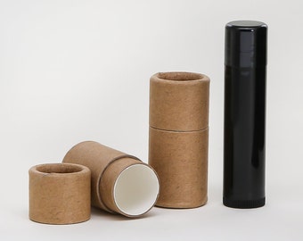 Eco Friendly 1/4 OZ  -  12 PACK Lip Balm Tube  -  Kraft Cardboard 100% Biodegradable Cosmetic Push Up Tubes