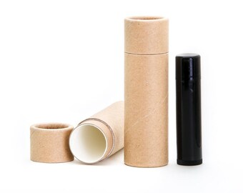 Eco Friendly Kraft  - 1 Ounce -  Lotion / Balm / Salve  -   Kraft Cardboard 100% Biodegradable Cosmetic Push Up Tubes  -  100 PACK