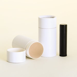 Eco Friendly 50 ML - 50 PACK Deodorant Tube  - White Cardboard 100% Biodegradable Cosmetic Push Up Tubes