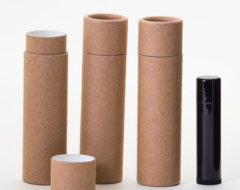 Eco Friendly 1.5 OZ  - Lotion Bar / Salve Stick   -   Kraft Cardboard 100% Biodegradable Cosmetic Push Up Tubes  -  50 PACK