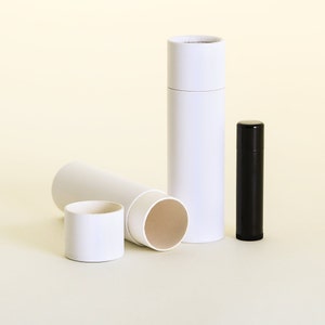 Eco Friendly 2 Ounces - Lotion / Balm /Salve - White Cardboard 100% Biodegradable Cosmetic Push Up Tubes - 25 PACK