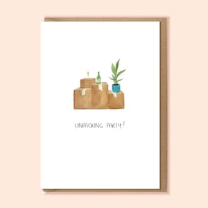 Unpacking Party - Illustrated A6 Greetings Card