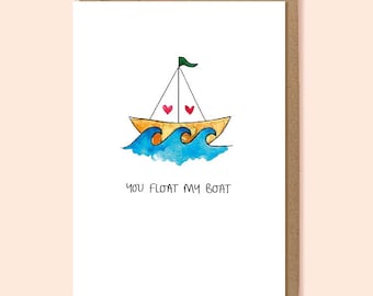 You Float My Boat - A6 Valentines Card