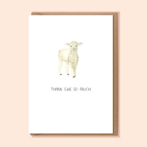 Thank Ewe So Much - Illustrated A6 Thank you Card